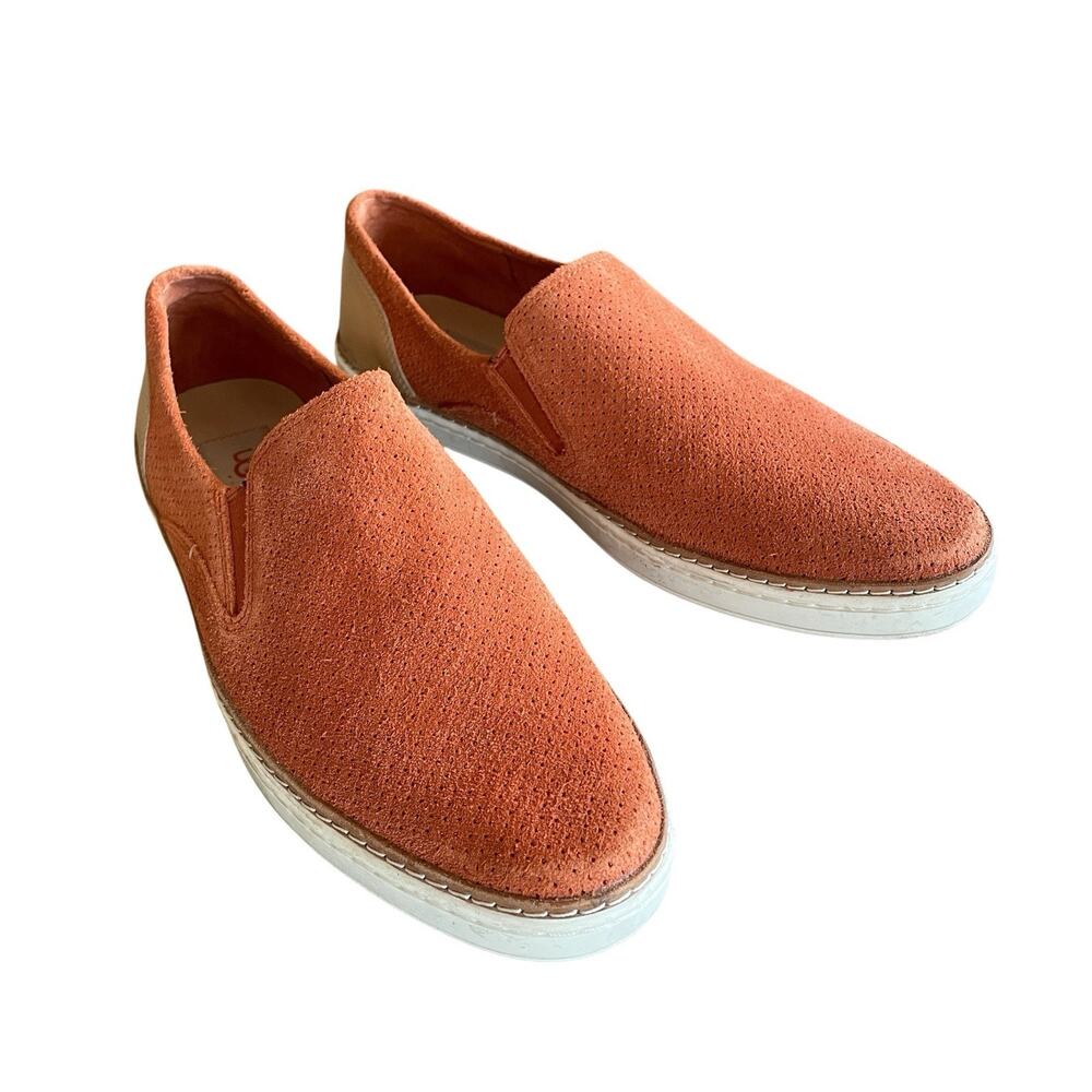 UGG Adley Women's Size US 10/41 Orange Suede Perforated Leather Slip-On Loafers